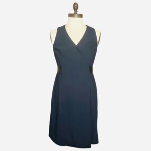 NWT 4. collective Wrap* Dress Navy SZ 10 Minimalist Office Intern Sleeveless